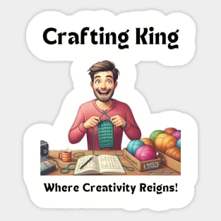 Crafting King:  Where Creativity Reigns, Man Crafting Knitting Sticker